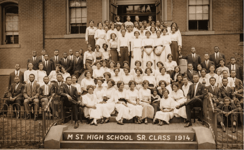 Historic M Street High School senior class photo from 1914